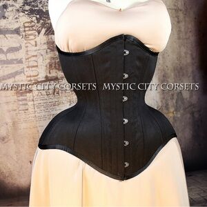 Mcc112 black cotton 34” mystic city corsets